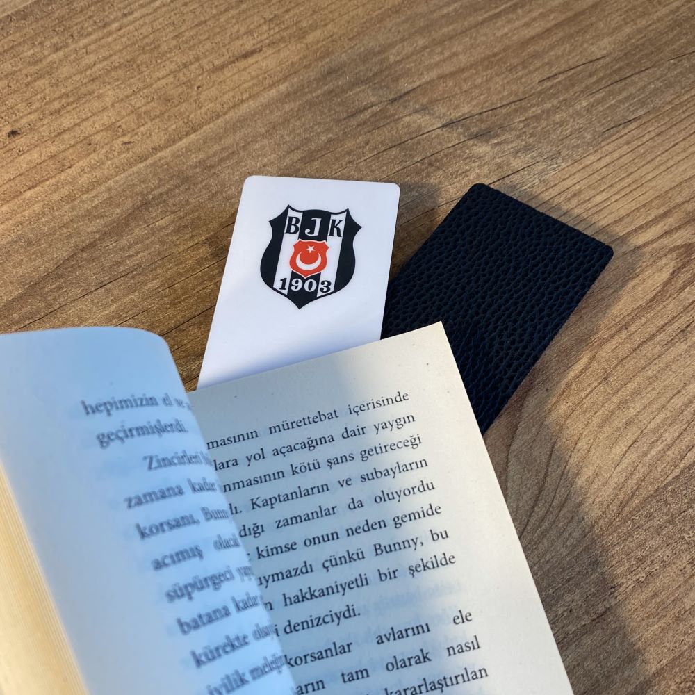 Beşiktaş Lisanlı Düz Kesim Beyaz Kitap Ayracı