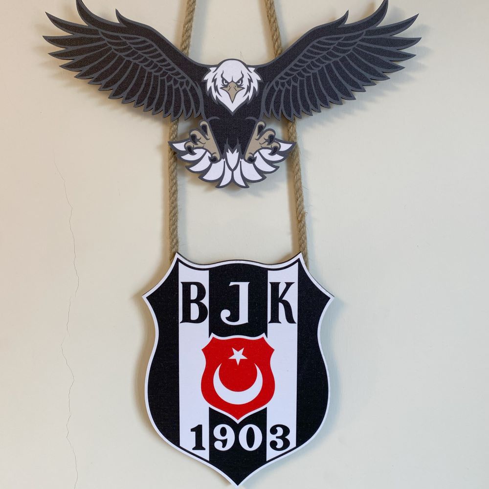 Beşiktaş Lisanlı Parlak 2'Li Kartal Logo Duvar Tabelası