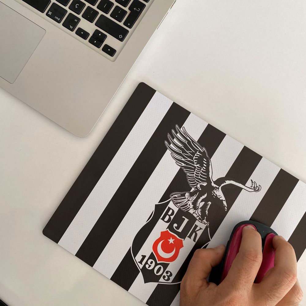 Beşiktaş Lisanlı Çubuklu Kartal Logo Mousepad