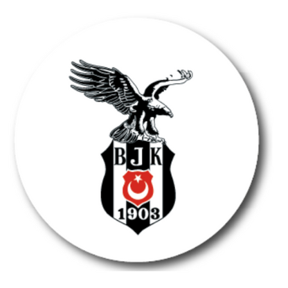 Beşiktaş Lisanlı Canvas Yuvarlak Beyaz Kartal Logolu Bardak Altlığı