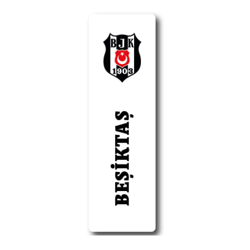 Beşiktaş Lisanlı Düz Kesim Beyaz Kitap Ayracı