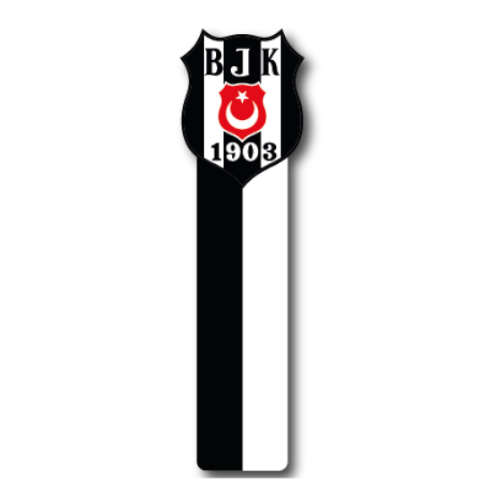 Beşiktaş Lisanlı Logo Özel Kesim Siyah Beyaz Kitap Ayracı